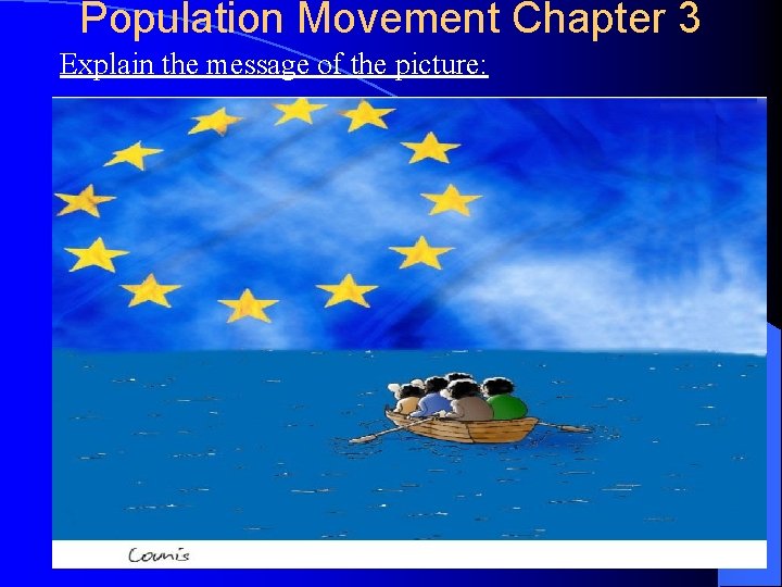 Population Movement Chapter 3 Explain the message of the picture: 