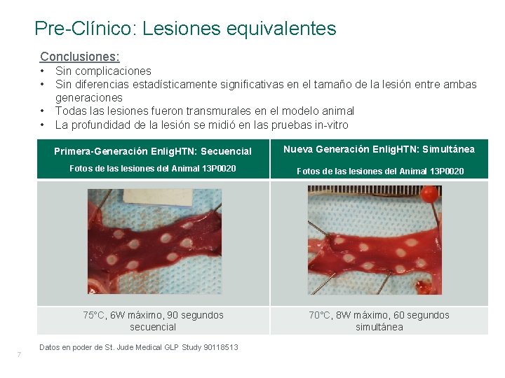 Pre-Clínico: Lesiones equivalentes Conclusiones: • • 7 Sin complicaciones Sin diferencias estadísticamente significativas en