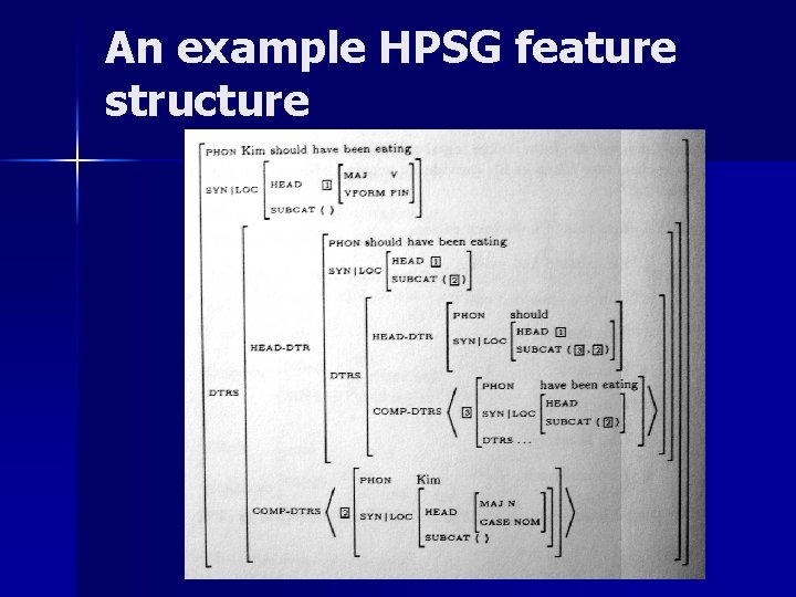 An example HPSG feature structure 