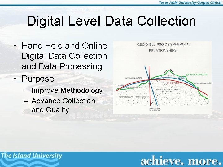 Digital Level Data Collection • Hand Held and Online Digital Data Collection and Data