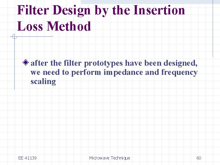 Filter Design by the Insertion Loss Method after the filter prototypes have been designed,