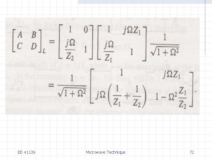 EE 41139 Microwave Technique 72 