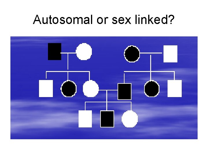 Autosomal or sex linked? 