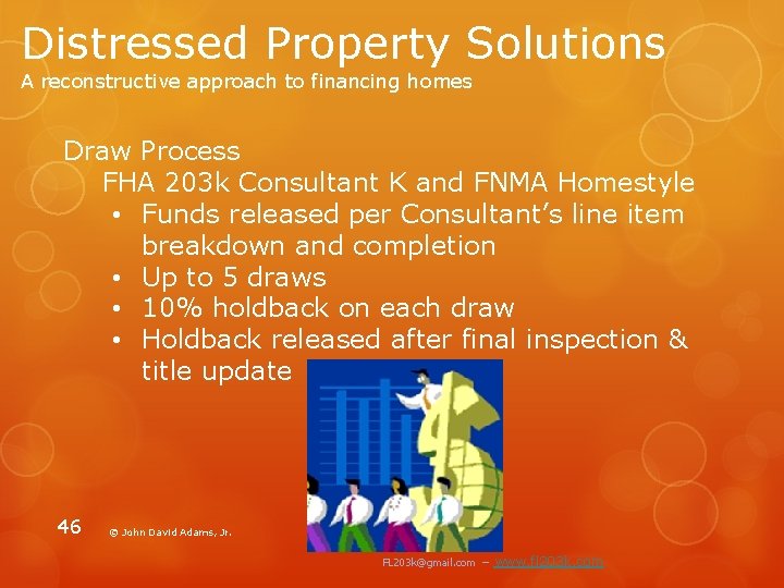 Distressed Property Solutions A reconstructive approach to financing homes Draw Process FHA 203 k