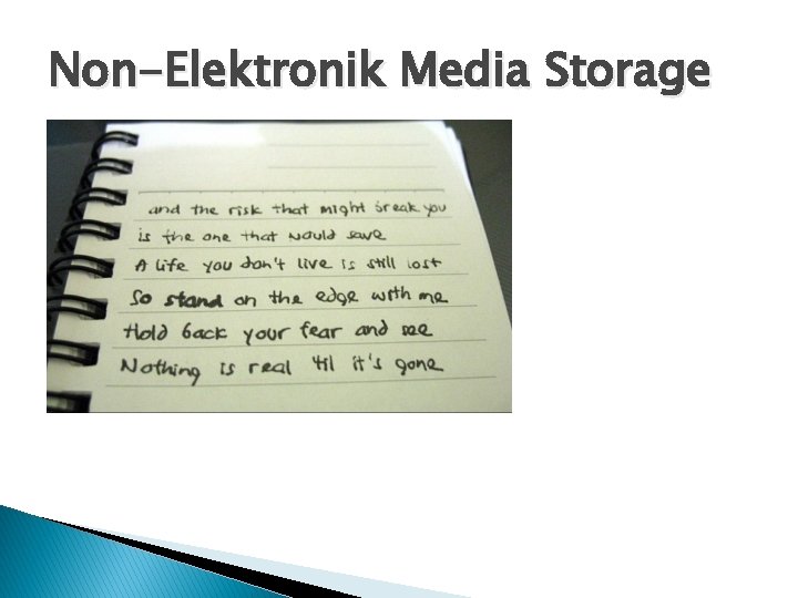 Non-Elektronik Media Storage 