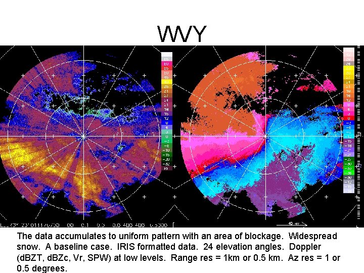 WVY The data accumulates to uniform pattern with an area of blockage. Widespread snow.
