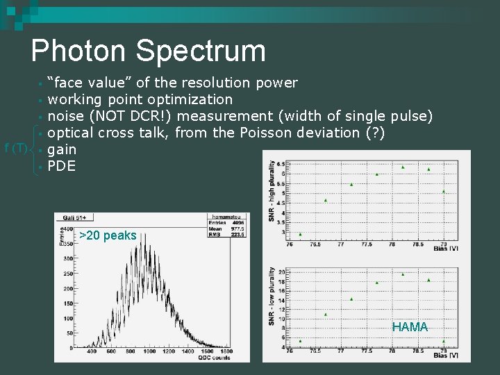 Photon Spectrum § § f (T) § § “face value” of the resolution power
