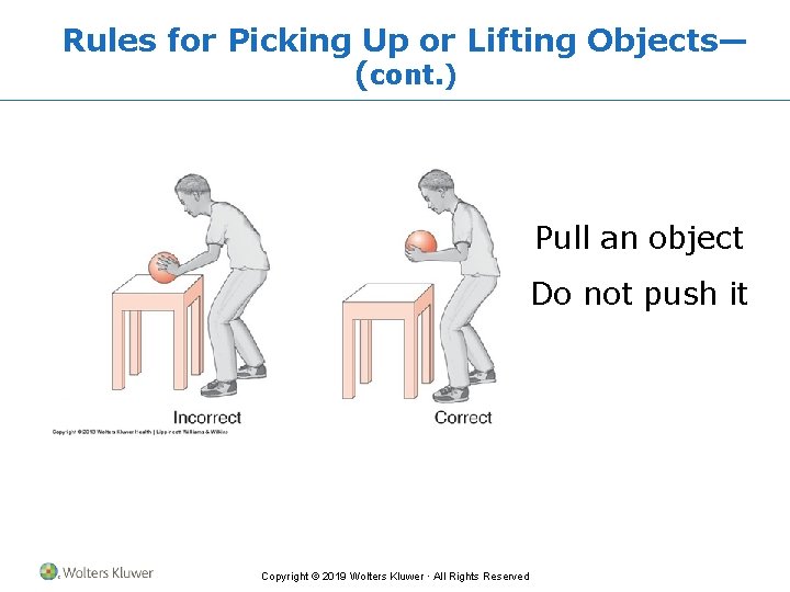 Rules for Picking Up or Lifting Objects— (cont. ) Pull an object Do not