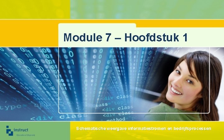 Module 7 – Hoofdstuk 1 Schematische weergave informatiestromen en bedrijfsprocessen 