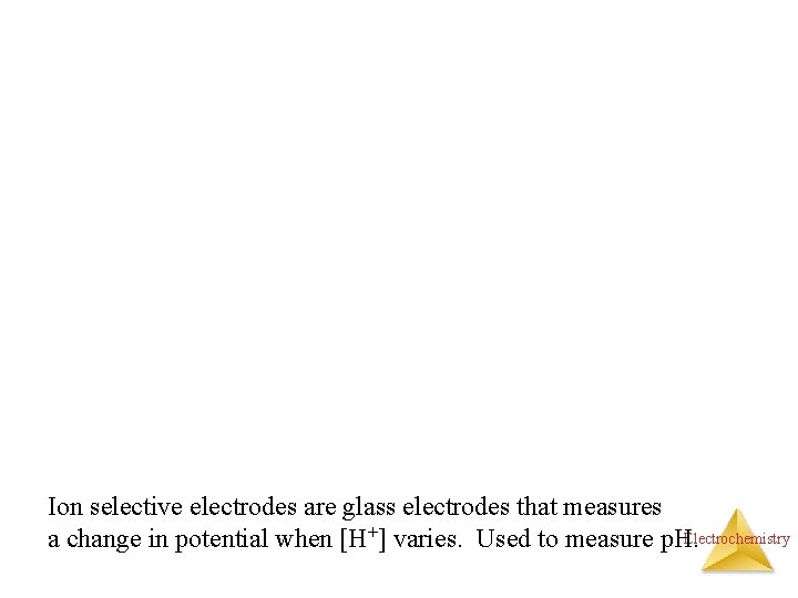 Ion selective electrodes are glass electrodes that measures Electrochemistry a change in potential when