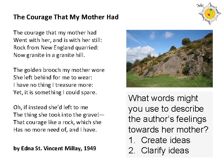 The Courage That My Mother Had The courage that my mother had Went with