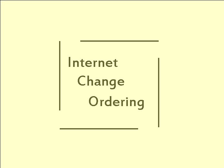 Internet Change Ordering 1 