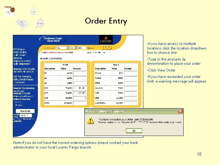 Order Entry -If you have access to multiple locations click the location dropdown box