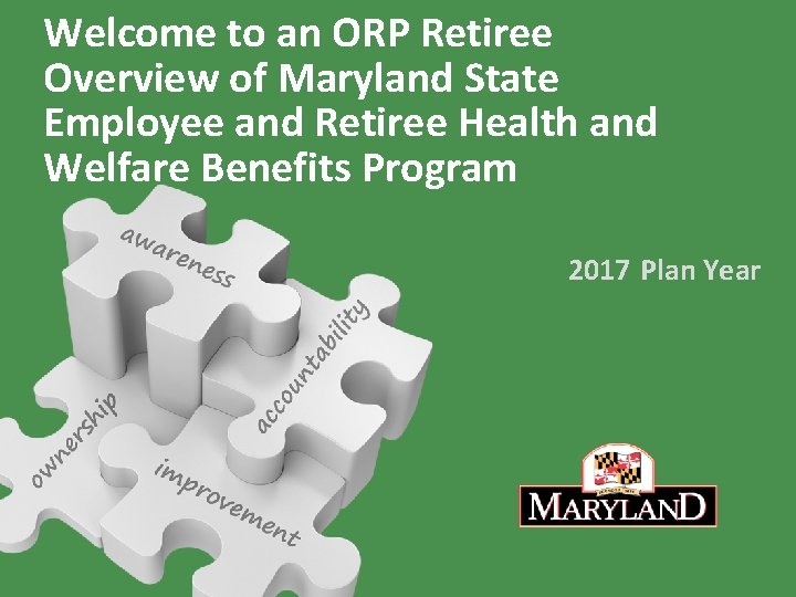 to an ORP Retiree Overview of Maryland