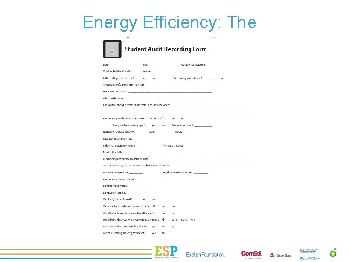 Energy Efficiency: The Assessment PROJECT TITLE 