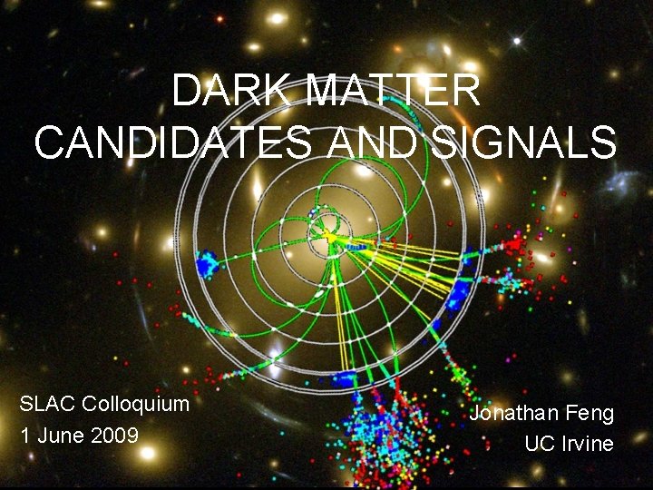 DARK MATTER CANDIDATES AND SIGNALS SLAC Colloquium 1 June 2009 Jonathan Feng UC Irvine