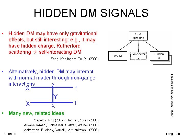 HIDDEN DM SIGNALS • Hidden DM may have only gravitational effects, but still interesting: