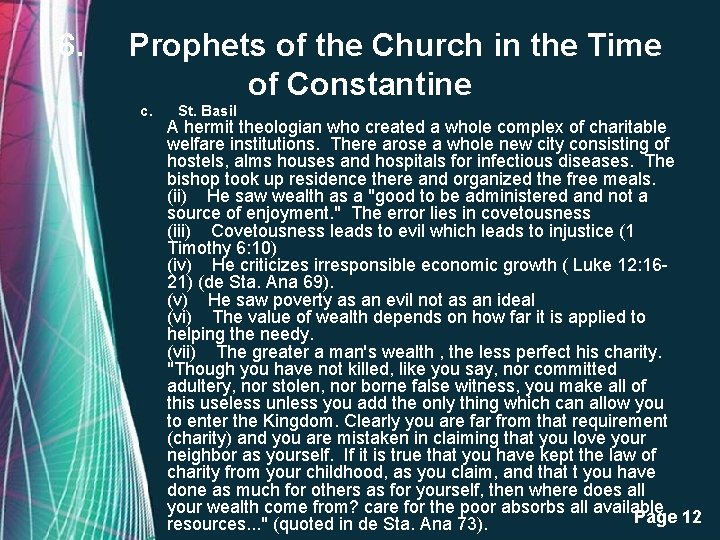 6. Prophets of the Church in the Time of Constantine c. St. Basil A 6. Prophets of the Church in the Time of Constantine c. St. Basil A