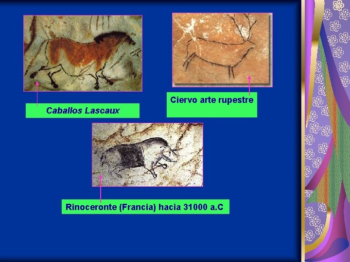 Ciervo arte rupestre Caballos Lascaux Rinoceronte (Francia) hacia 31000 a. C 