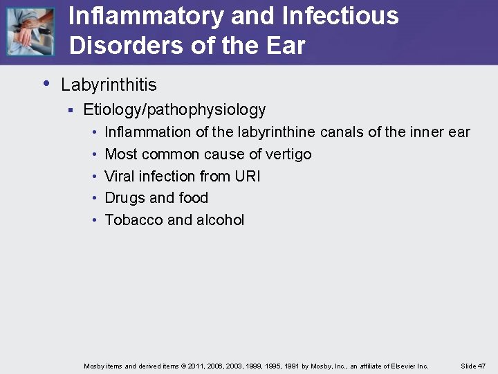 Inflammatory and Infectious Disorders of the Ear • Labyrinthitis § Etiology/pathophysiology • • •