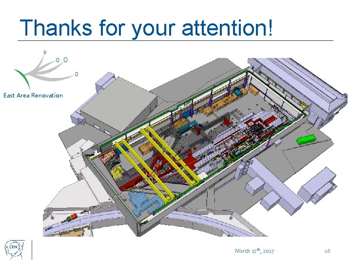 Thanks for your attention! East Area Renovation March 17 th, 2017 16 