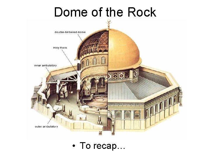 Dome of the Rock • To recap… 