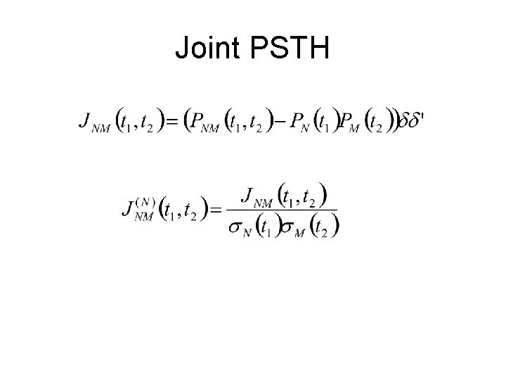 Joint PSTH 