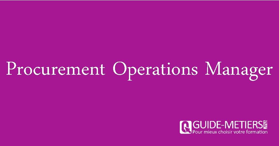 Procurement Operations Manager 