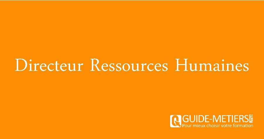 Directeur Ressources Humaines 