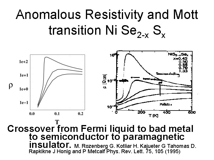 Anomalous Resistivity and Mott transition Ni Se 2 -x Sx Crossover from Fermi liquid