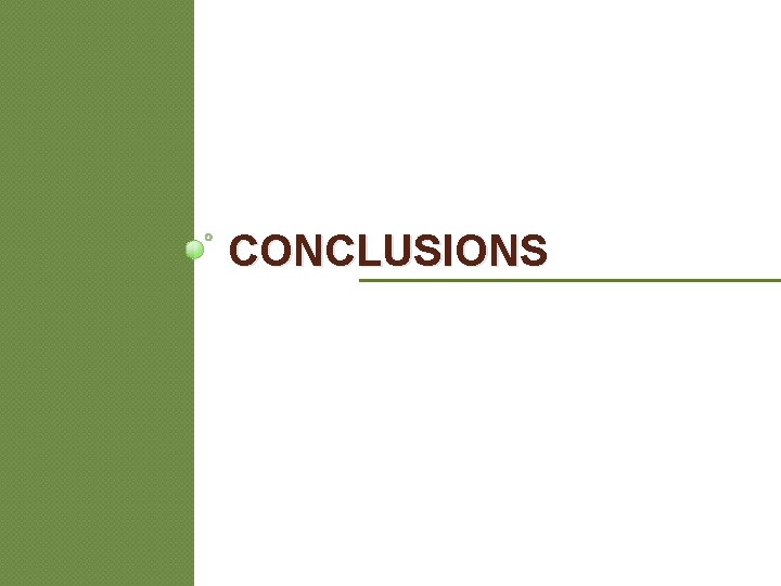 CONCLUSIONS CONCLUSIONS
