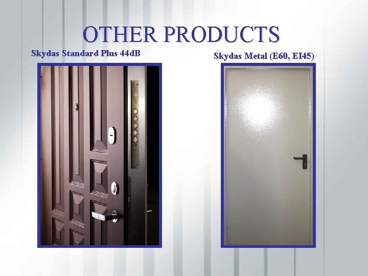 OTHER PRODUCTS Skydas Standard Plus 44 d. B Skydas Metal (E 60, EI 45)