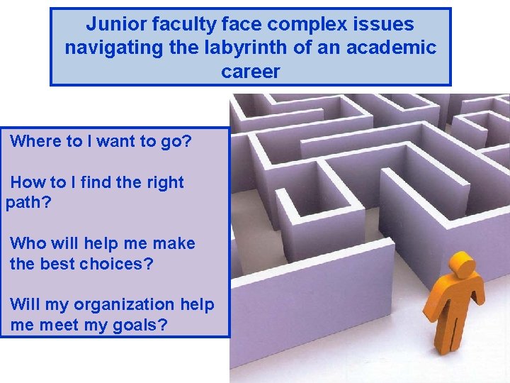 Junior faculty face complex issues navigating the labyrinth of an academic career Where to Junior faculty face complex issues navigating the labyrinth of an academic career Where to