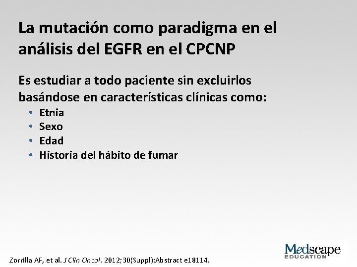 La mutación como paradigma en el análisis del EGFR en el CPCNP Es estudiar