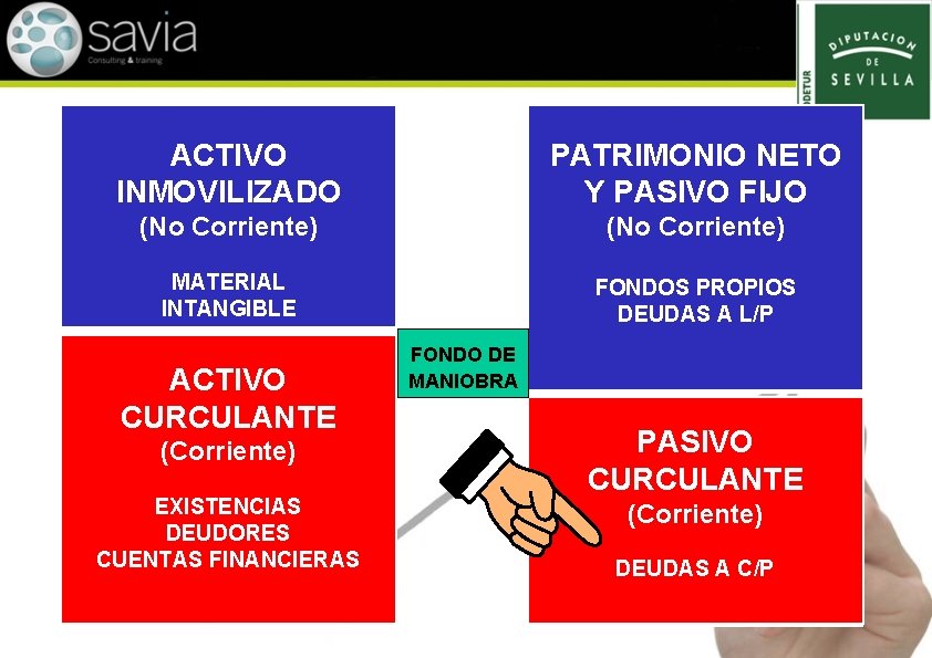 ACTIVO INMOVILIZADO PATRIMONIO NETO Y PASIVO FIJO (No Corriente) MATERIAL INTANGIBLE FONDOS PROPIOS DEUDAS