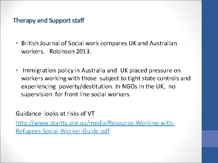 Therapy and Support staff • British Journal of Social work compares UK and Australian