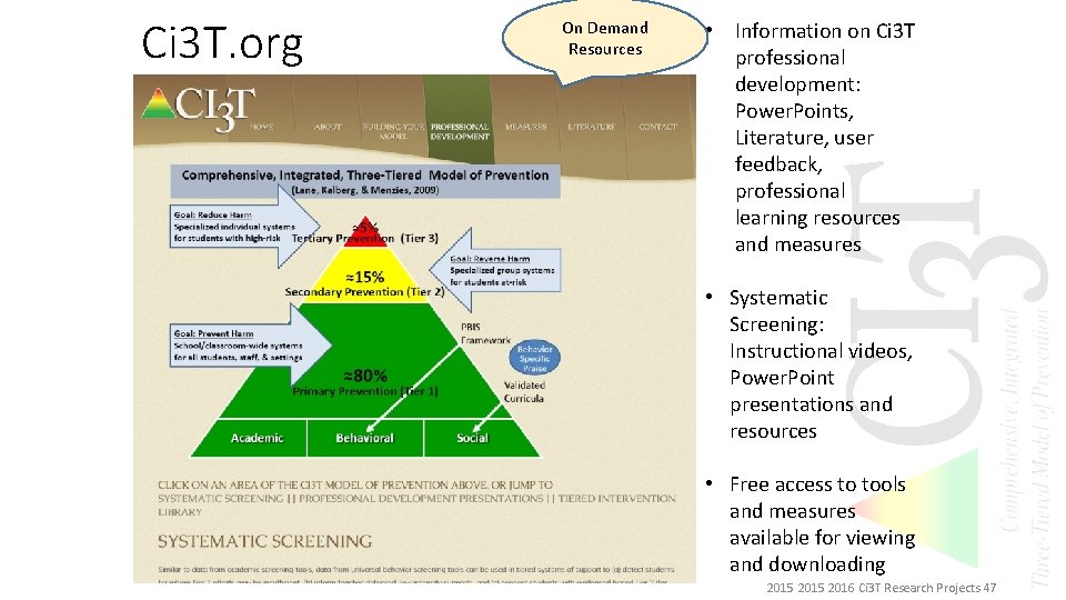 Ci 3 T. org On Demand Resources • Information on Ci 3 T professional