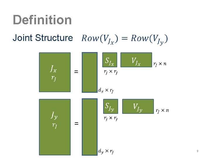 Definition Joint Structure = 9 
