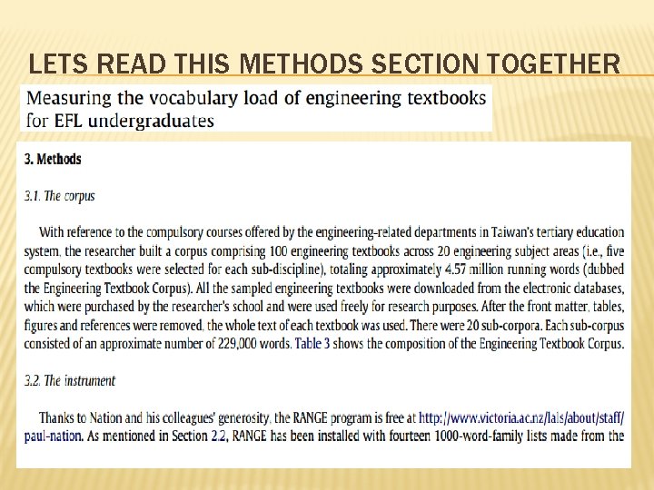 LETS READ THIS METHODS SECTION TOGETHER 