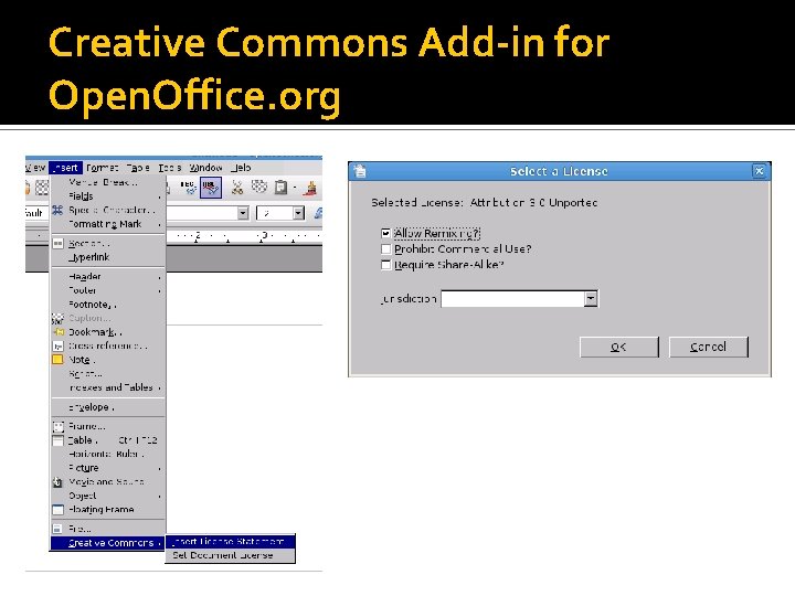 Creative Commons Add-in for Open. Office. org 