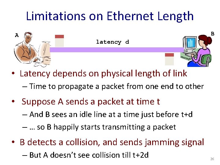 Limitations on Ethernet Length A B latency d • Latency depends on physical length