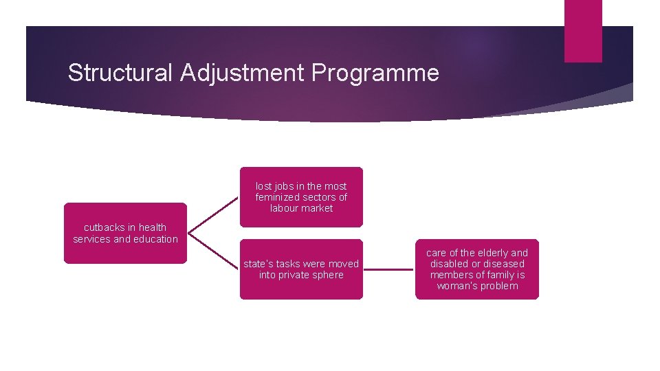 Structural Adjustment Programme lost jobs in the most feminized sectors of labour market cutbacks