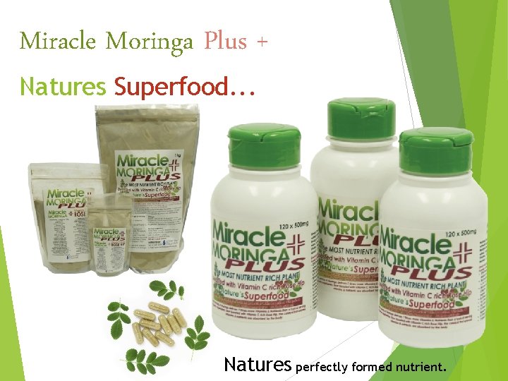 Miracle Moringa Plus + Natures Superfood. . . Natures perfectly formed nutrient. 