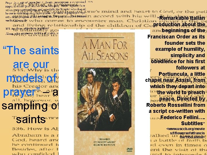 “Remarkable Italian “The saints are our models of prayer” – a sampling of saints