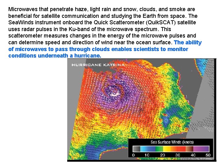 Microwaves that penetrate haze, light rain and snow, clouds, and smoke are beneficial for