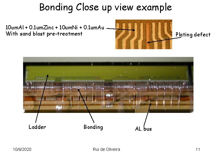 Bonding Close up view example 10 um. Al + 0. 1 um. Zinc +
