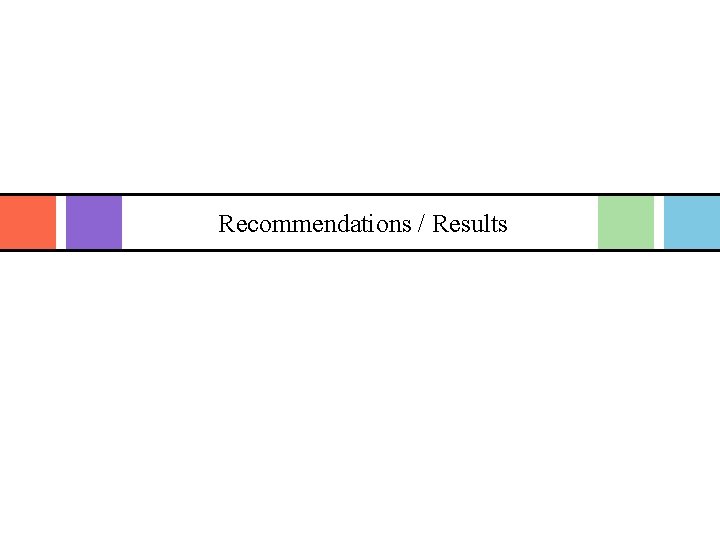 Recommendations / Results 