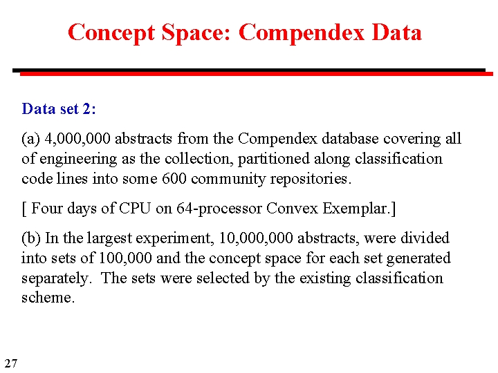 Concept Space: Compendex Data set 2: (a) 4, 000 abstracts from the Compendex database