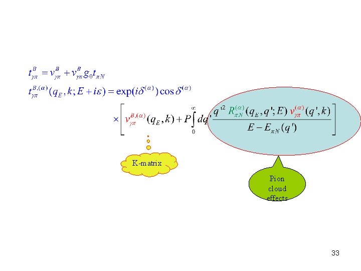 K-matrix Pion cloud effects 33 