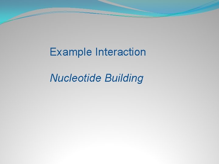 Example Interaction Nucleotide Building 